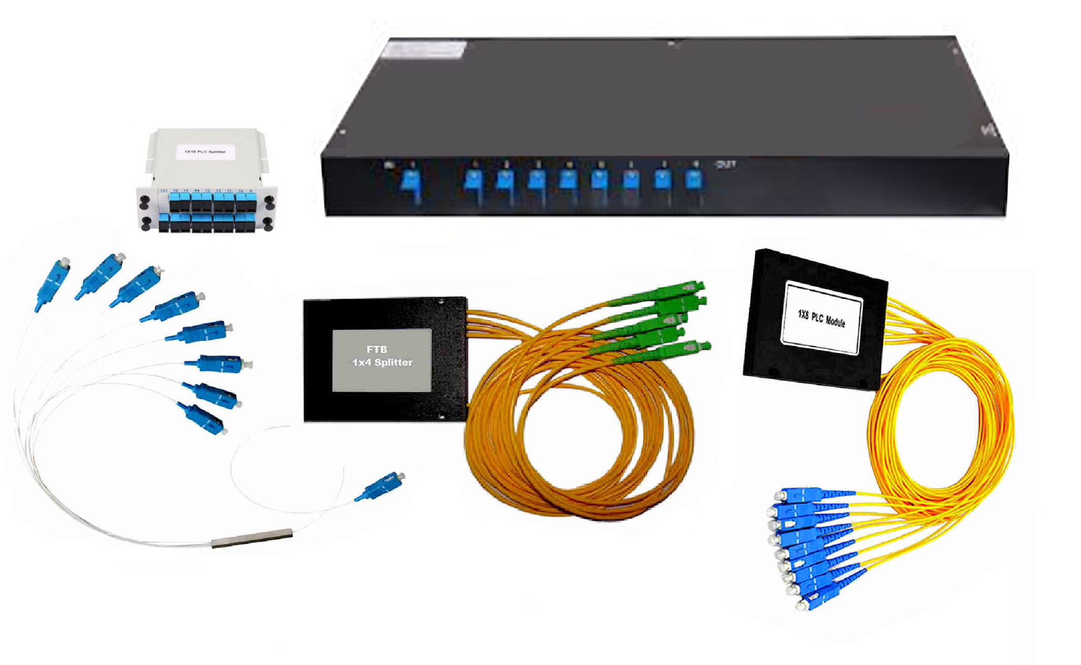 Fiber Optic PLC & FBT Couplers - Power Splitters 